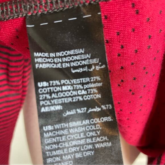 Chico's Red Black Stripe Knit long Sleeve Cotton Blend Turtleneck Top 2 - Picture 4 of 7